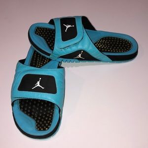 Blue and Black Jordan Slides size 12